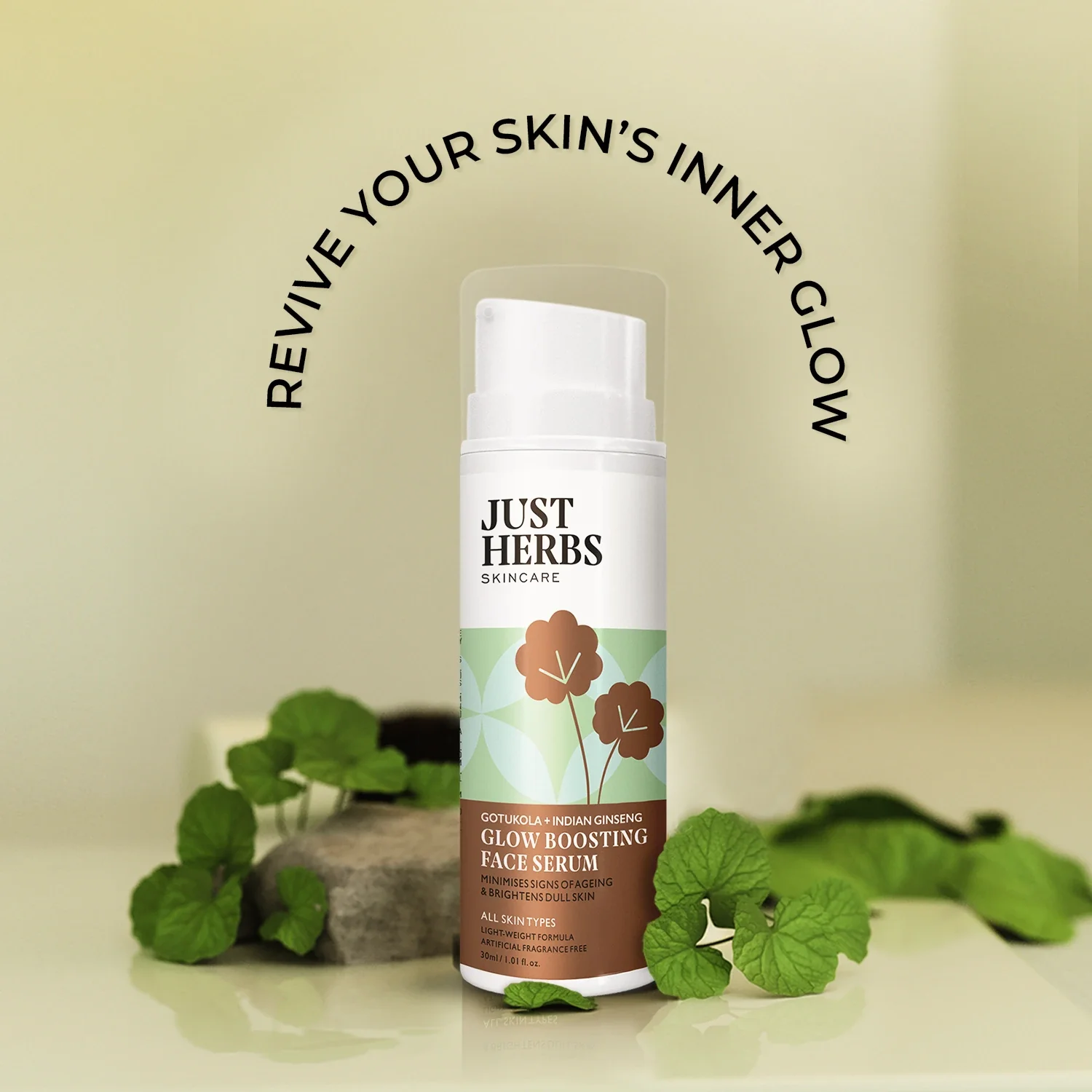 Glow Boosting Face serum with Gotukola and Indian Ginseng - Image 5