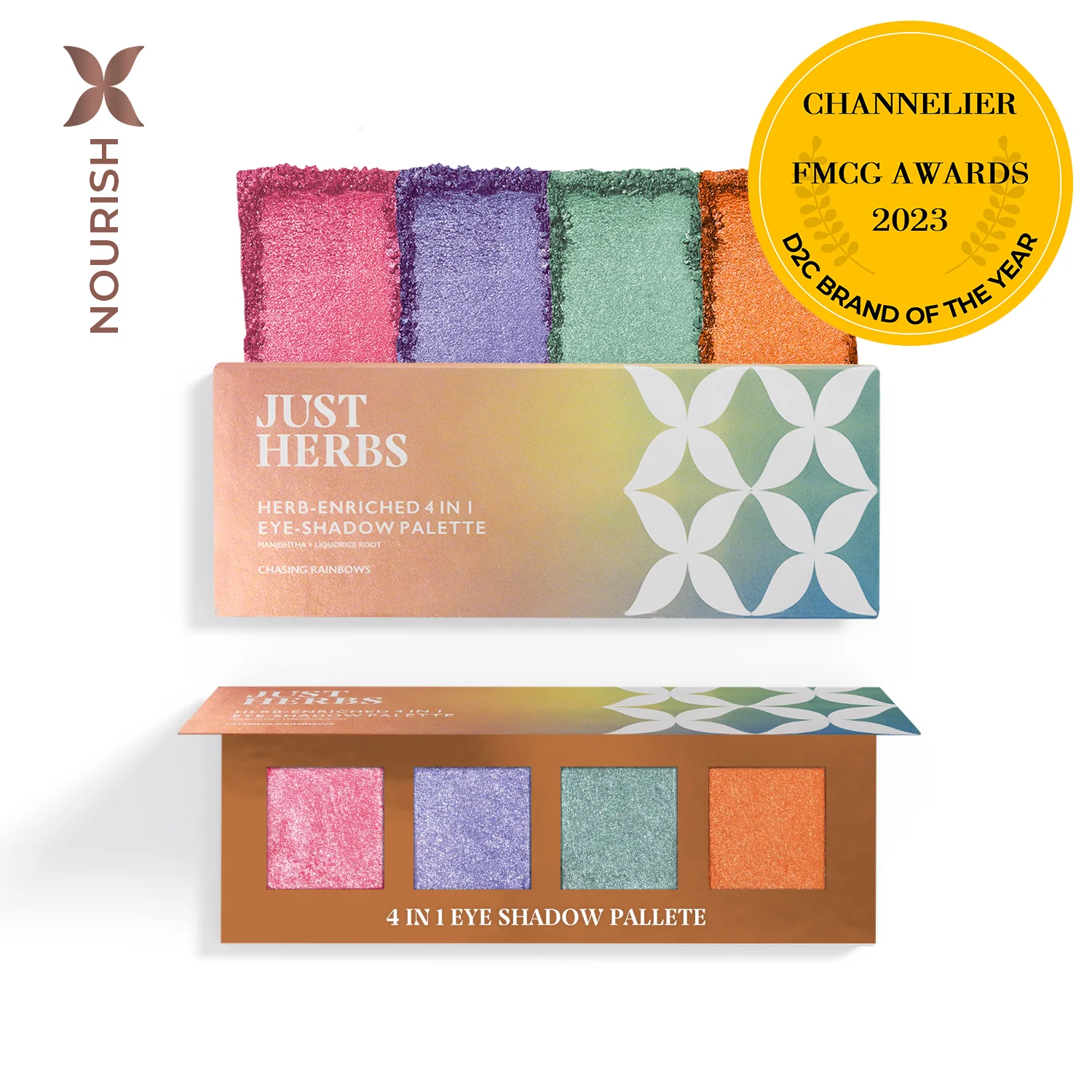 Herb Enriched 4-in-1 Eye-shadow Palette with Manjishtha and Liquorice Root - Image 4