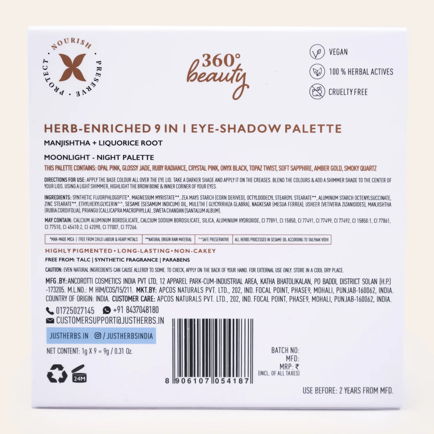 Herb-Enriched 9 IN 1 Eye Shadow Palette: Moonlight Night - Image 10