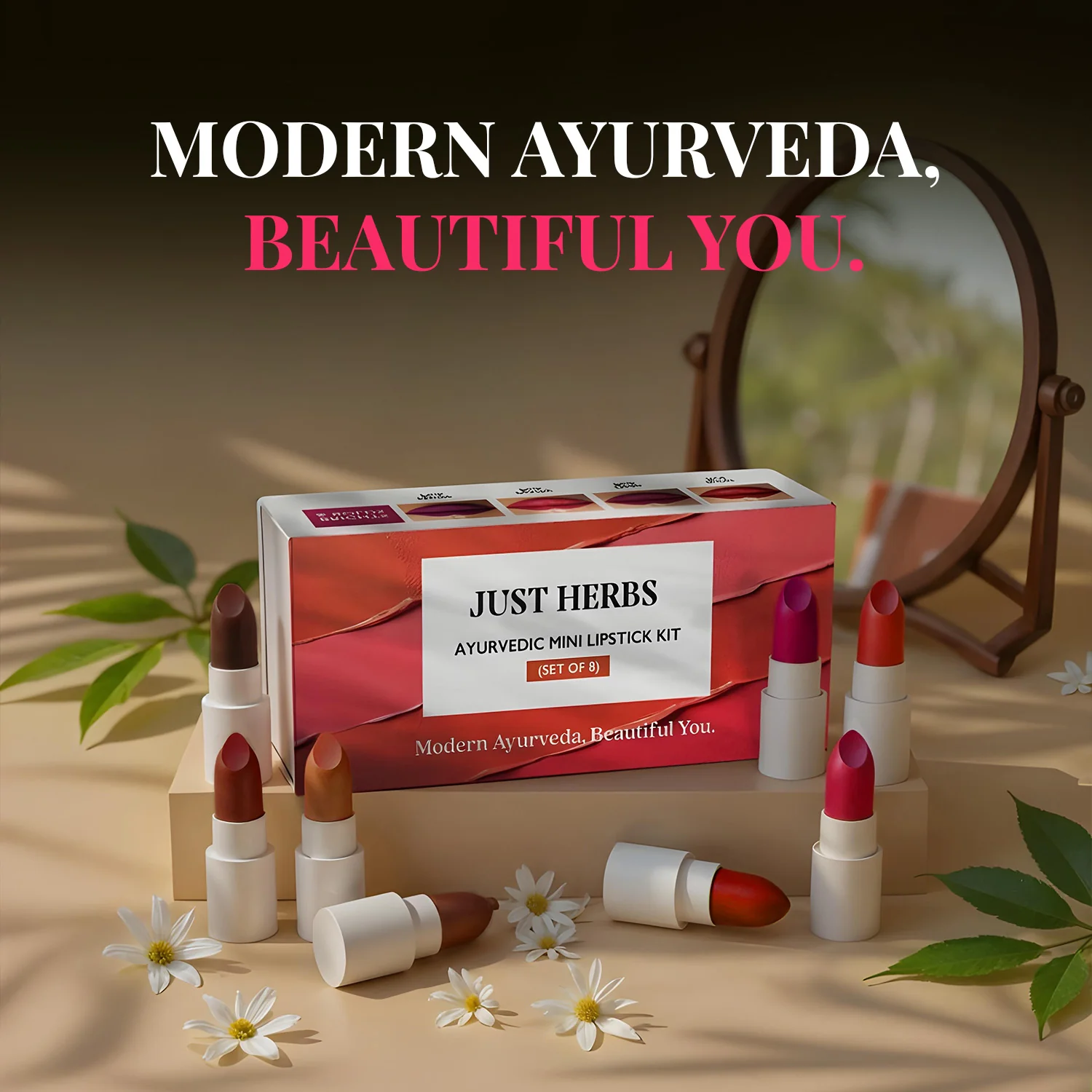 Herb Enriched Ayurvedic Lipstick Micro-Mini Kit - 8 shades - Image 7