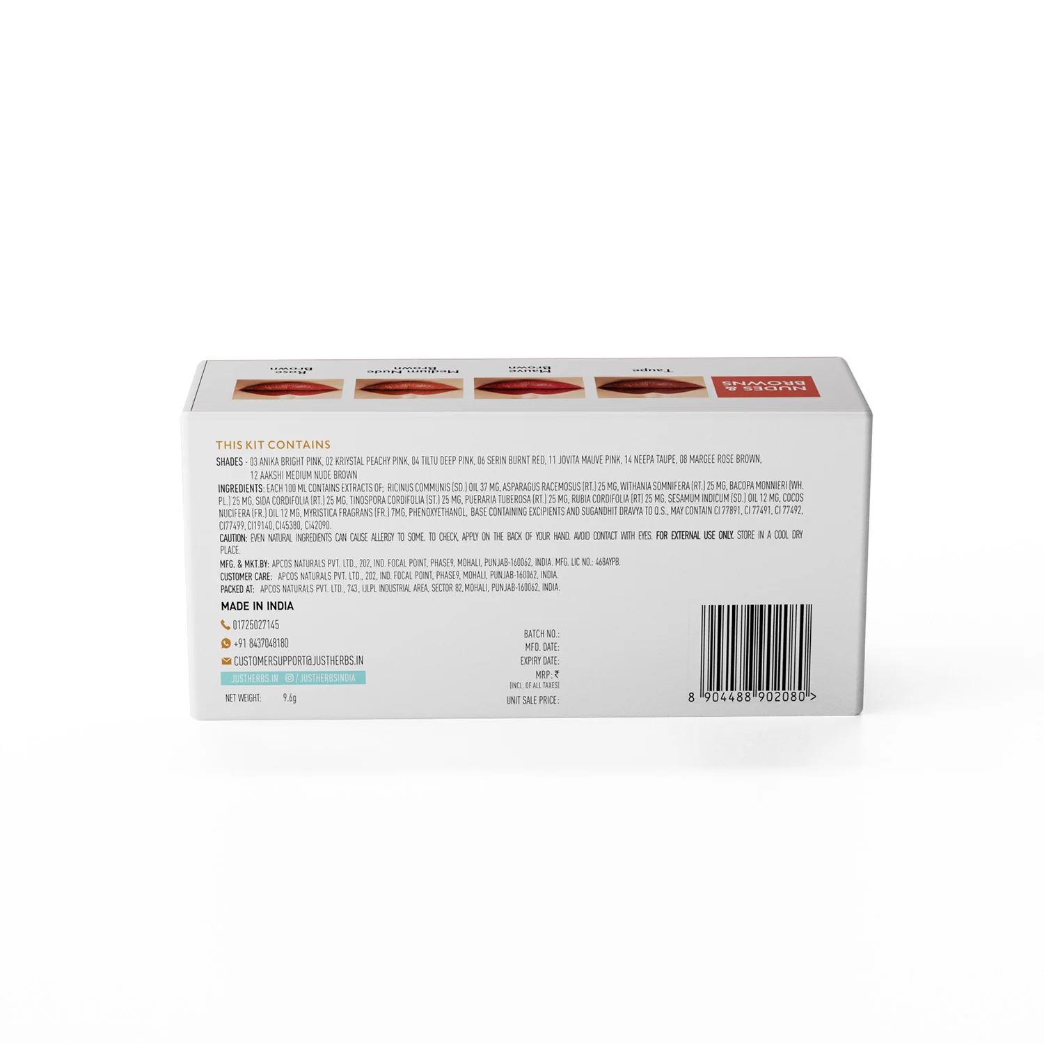 Herb Enriched Ayurvedic Lipstick Micro-Mini Kit - 8 shades - Image 8