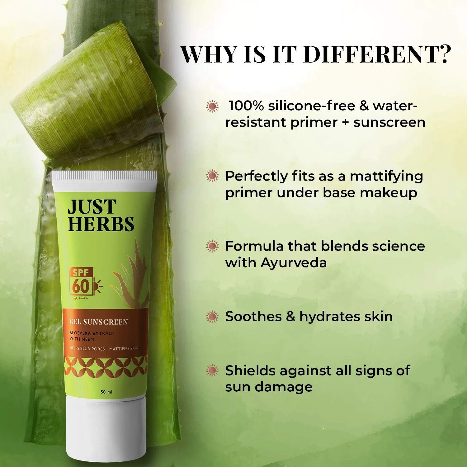 Gel Sunscreen with Neem & Aloe Vera | SPF 60 PA++++ - Image 5