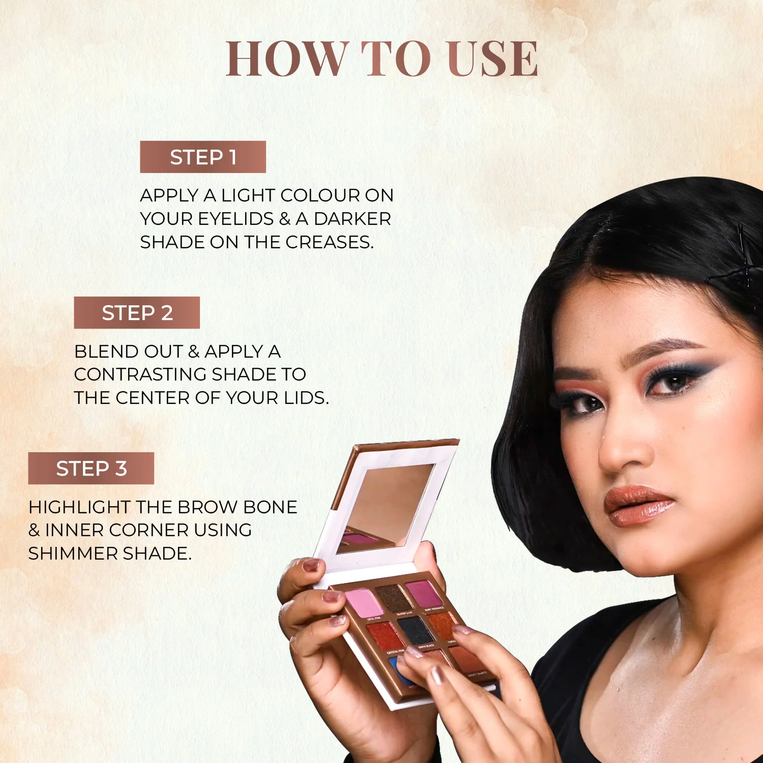 Herb-Enriched 9 IN 1 Eye Shadow Palette: Moonlight Night - Image 7