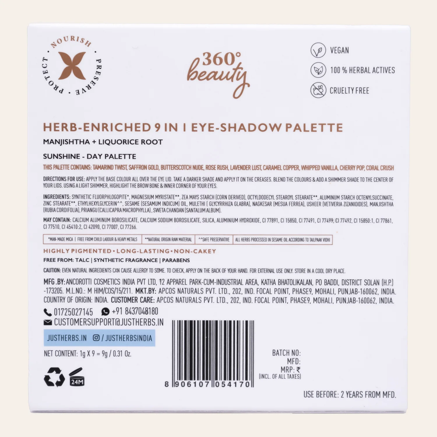 Herb-Enriched 9 IN 1 Eye Shadow Palette: Moonlight Night - Image 11