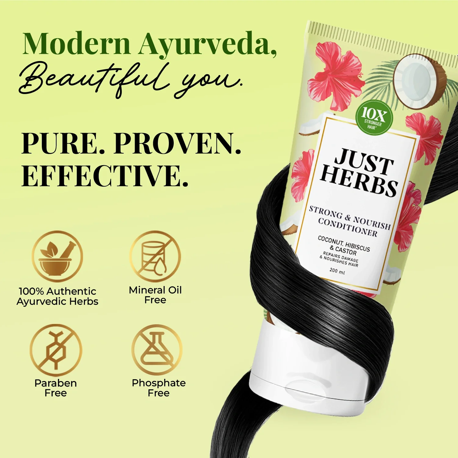 Strong & Nourish Conditioner | Coconut, Hibiscus, Castor & 13 Herbs - Image 8