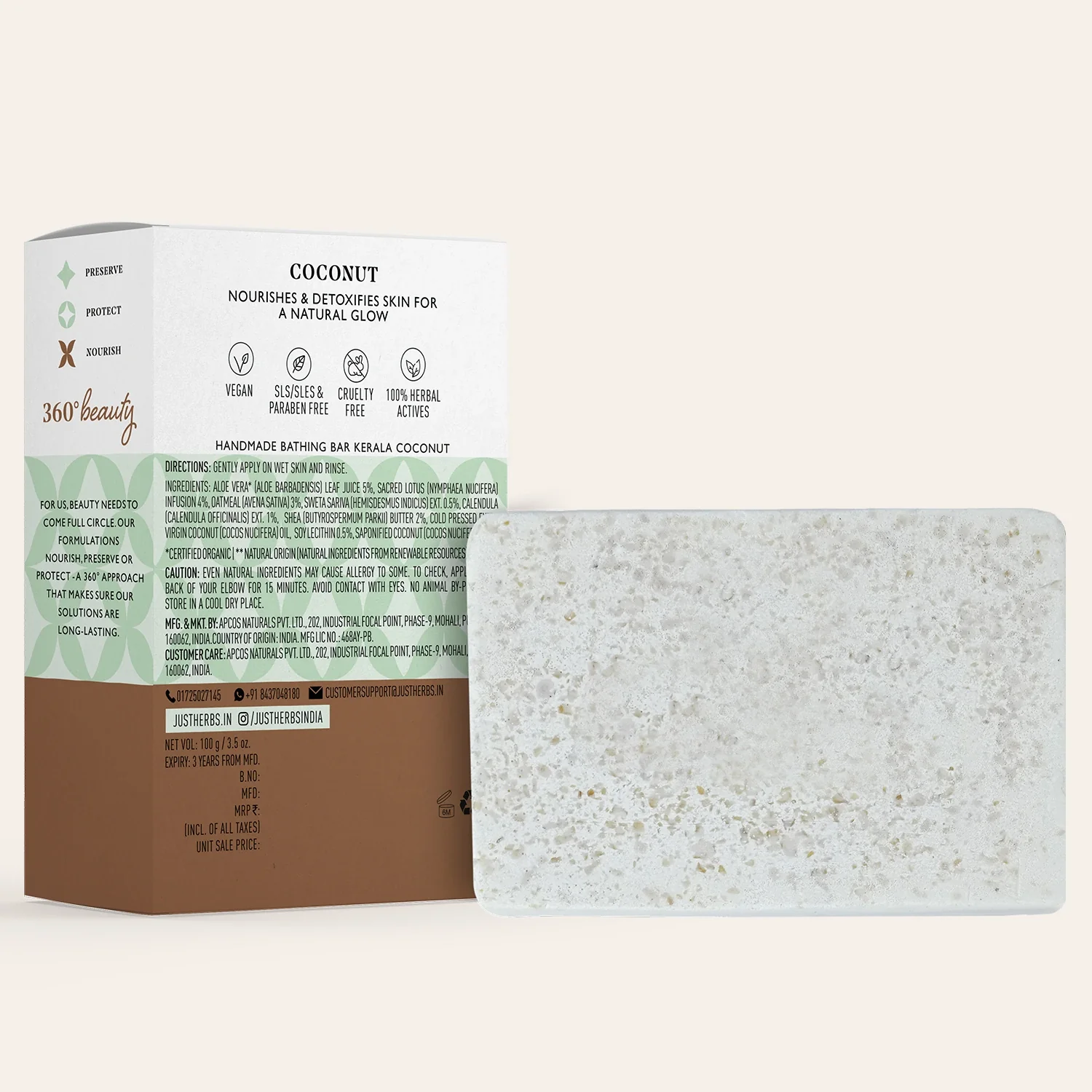 Kerala Coconut Nourishing Handmade Bathing Bar - Image 8