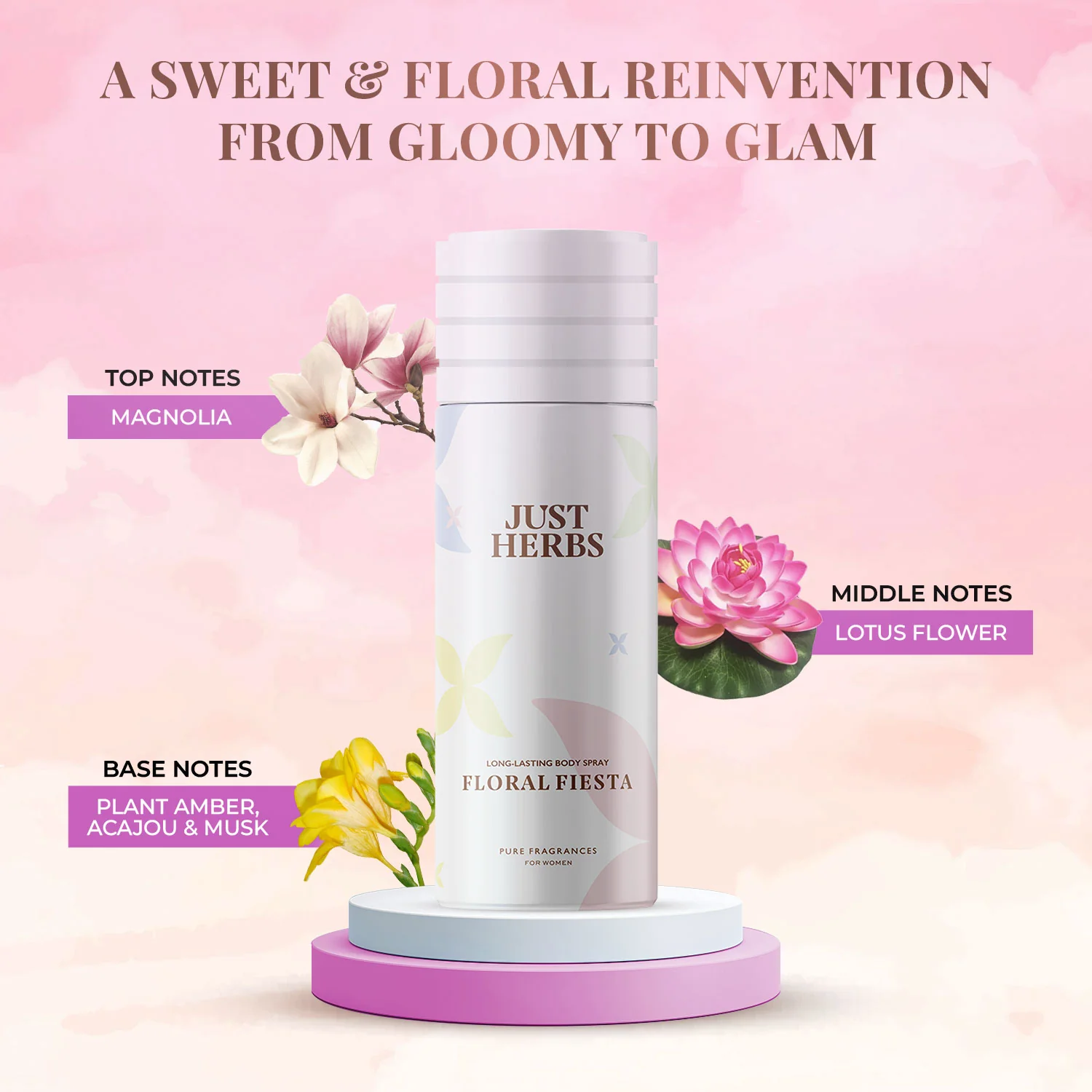 Long Lasting Floral Fiesta Deodorant Body Spray For Women - Image 5