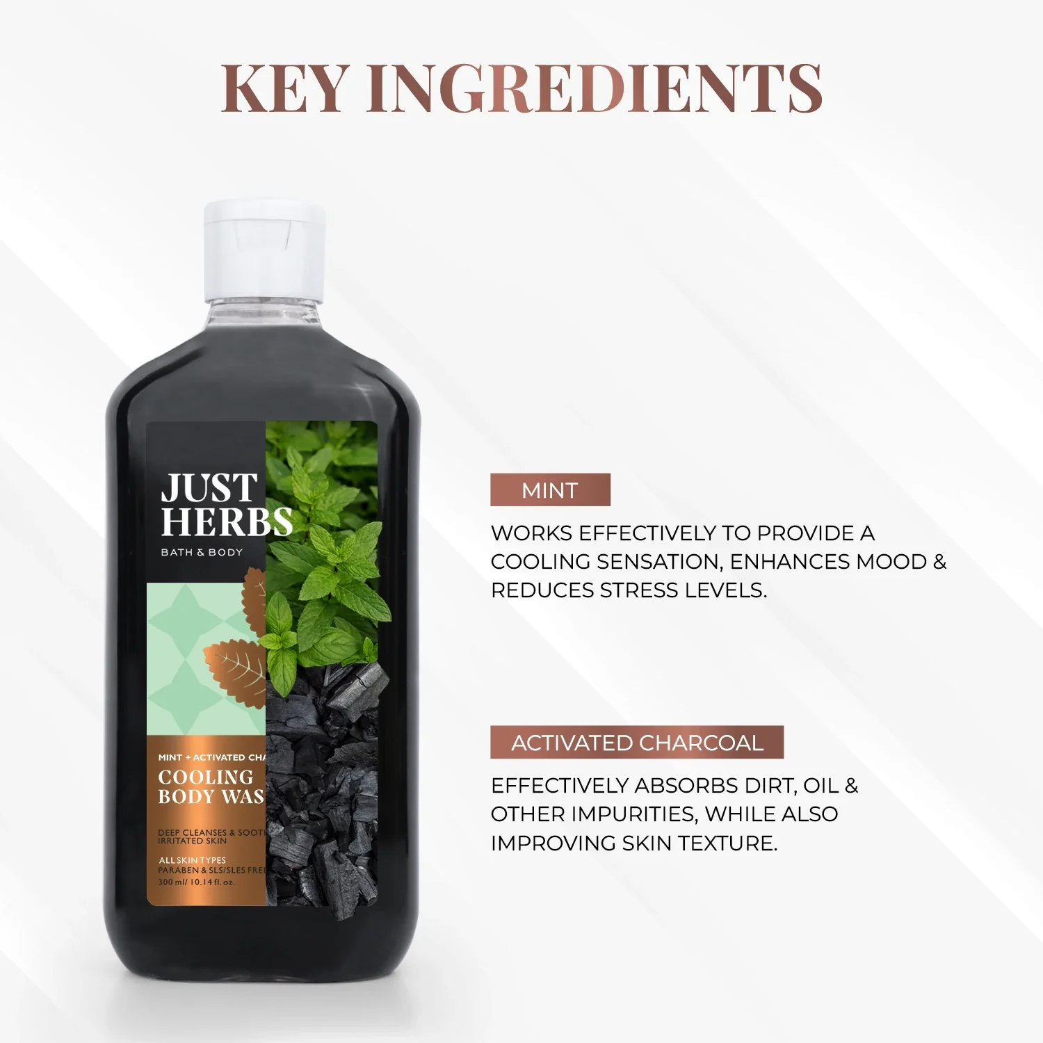 Mint Cooling Body Wash with Activated Charcoal - Image 4