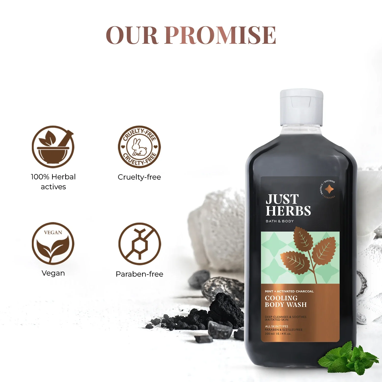 Mint Cooling Body Wash with Activated Charcoal - Image 6