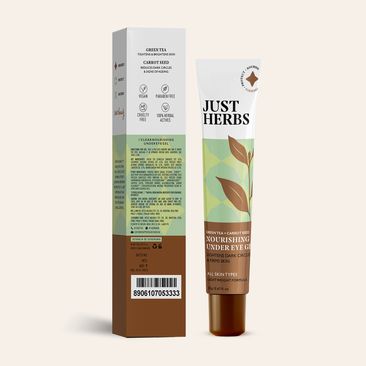 Nourishing Under Eye Gel with Green Tea and Carrot Seed - Image 8