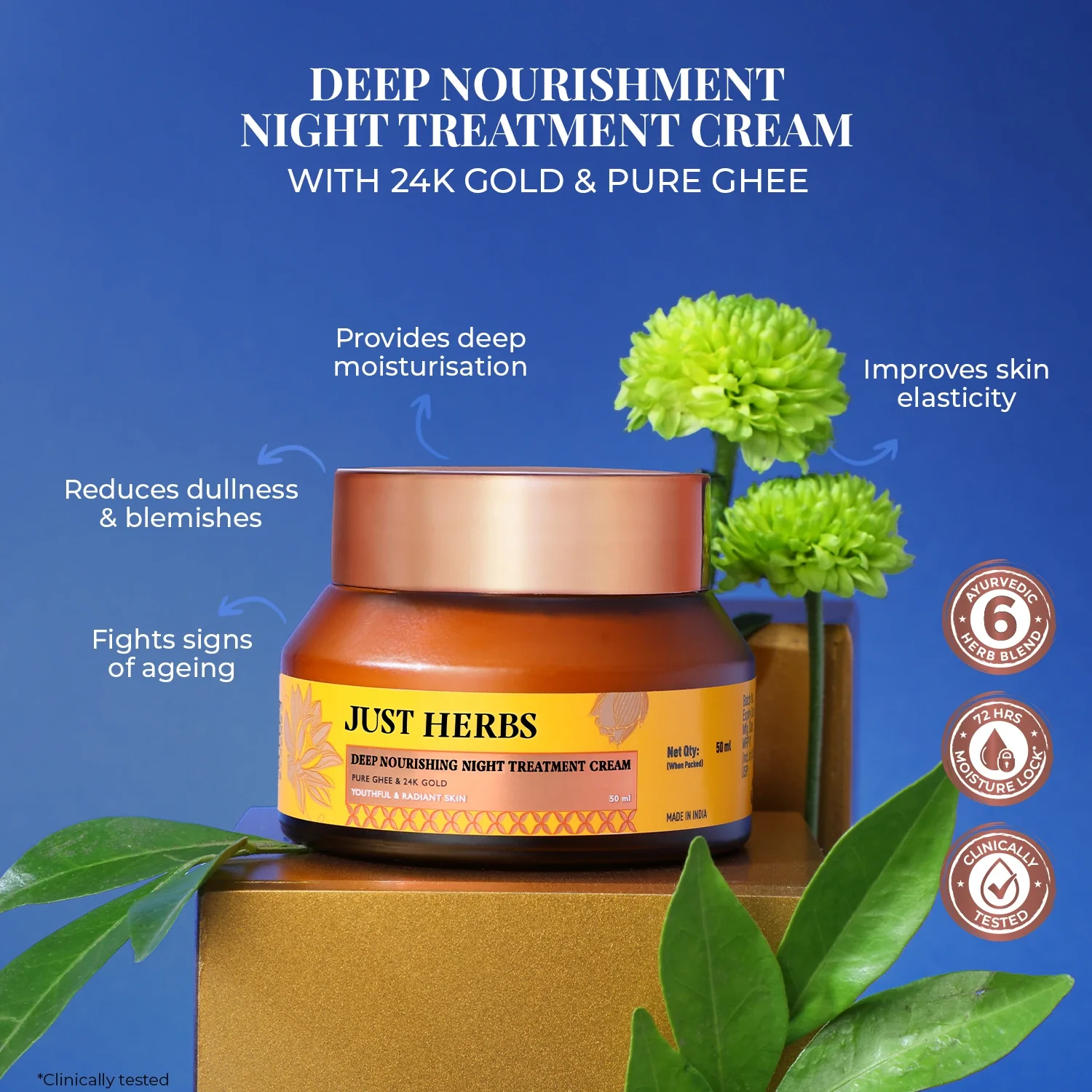 Pure Ghee & 24K Gold Deep Nourishing Night Treatment Cream - Image 3