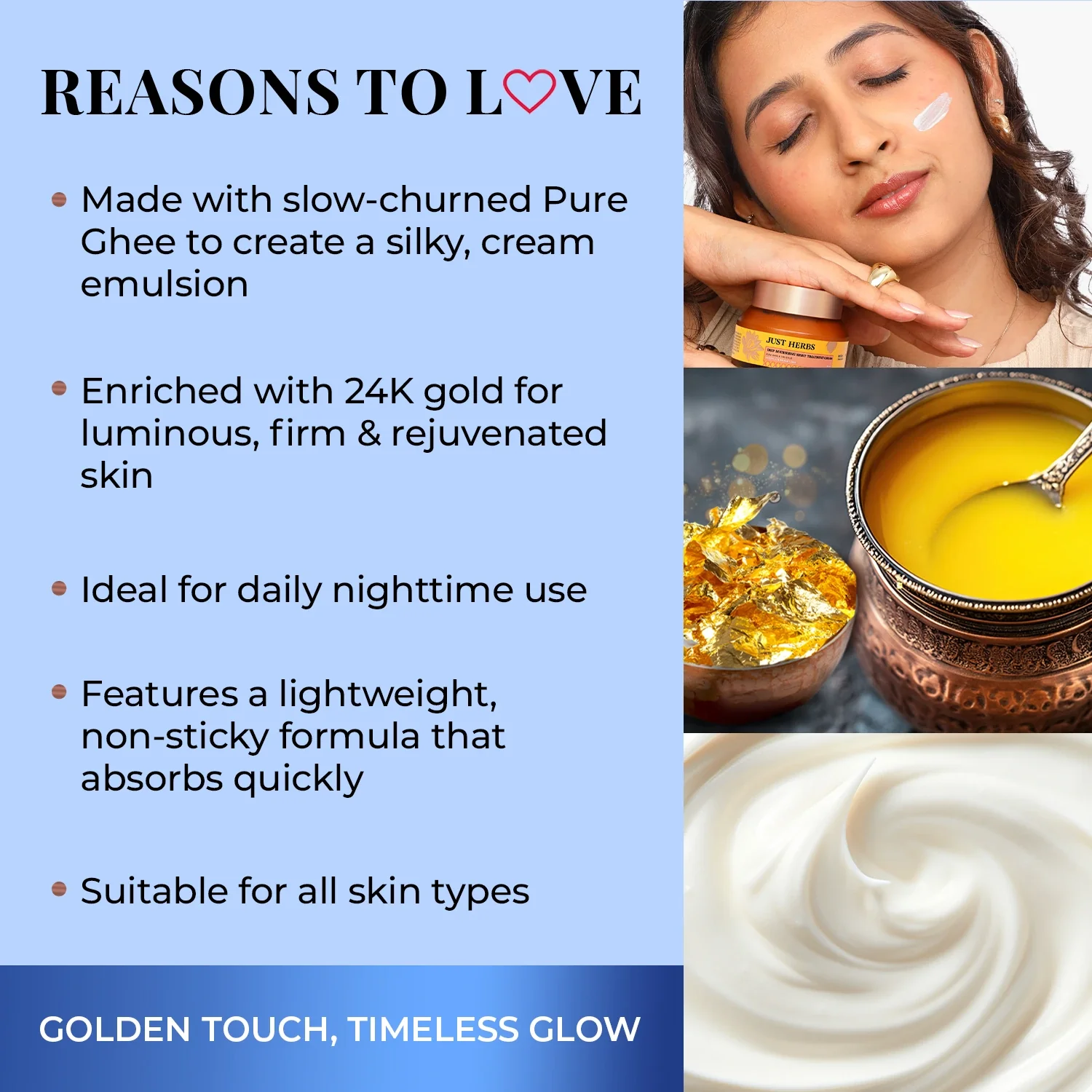 Pure Ghee & 24K Gold Deep Nourishing Night Treatment Cream - Image 4