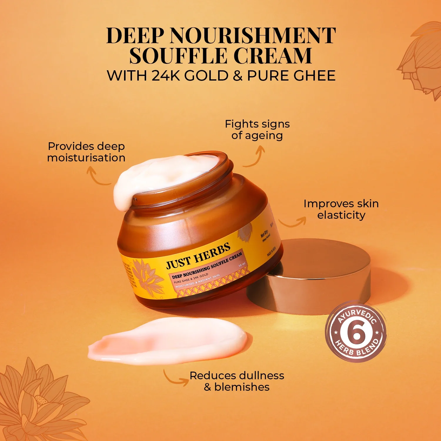 Pure Ghee & 24K Gold Deep Nourishing Souffle Cream - Image 3