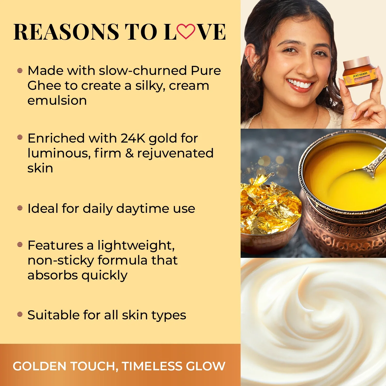 Pure Ghee & 24K Gold Deep Nourishing Souffle Cream - Image 4