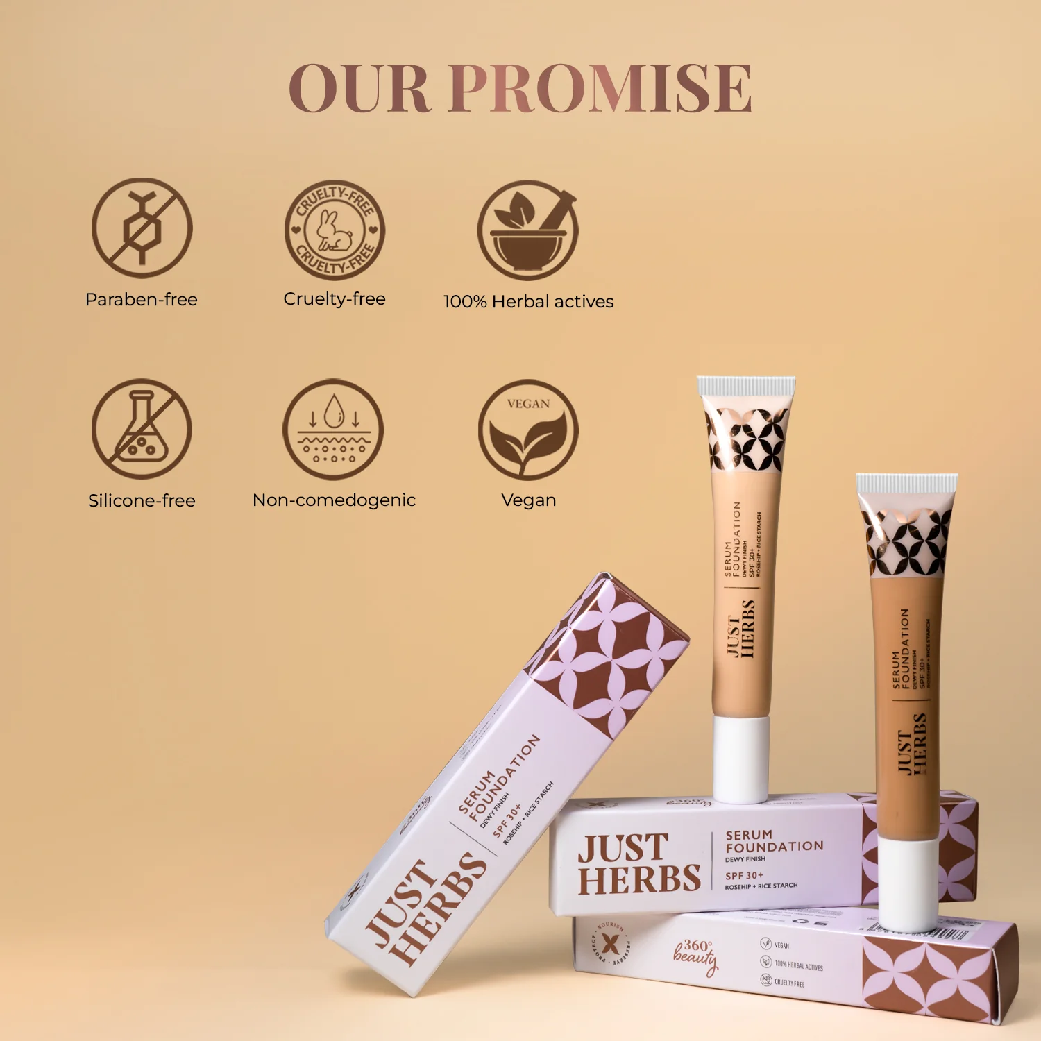 Serum Foundation Dewy Finish SPF30+ Tube with Rosehip and Rice Starch - Image 13