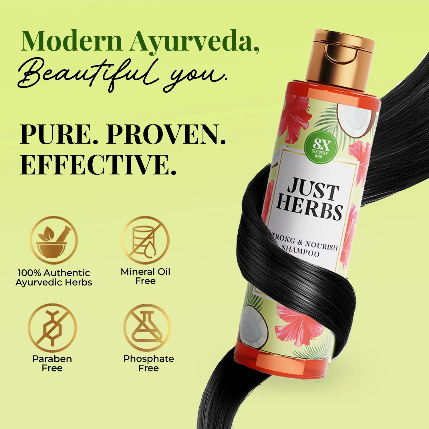 Strong & Nourish Shampoo | Coconut, Hibiscus, Castor & 11 Herbs - Image 8