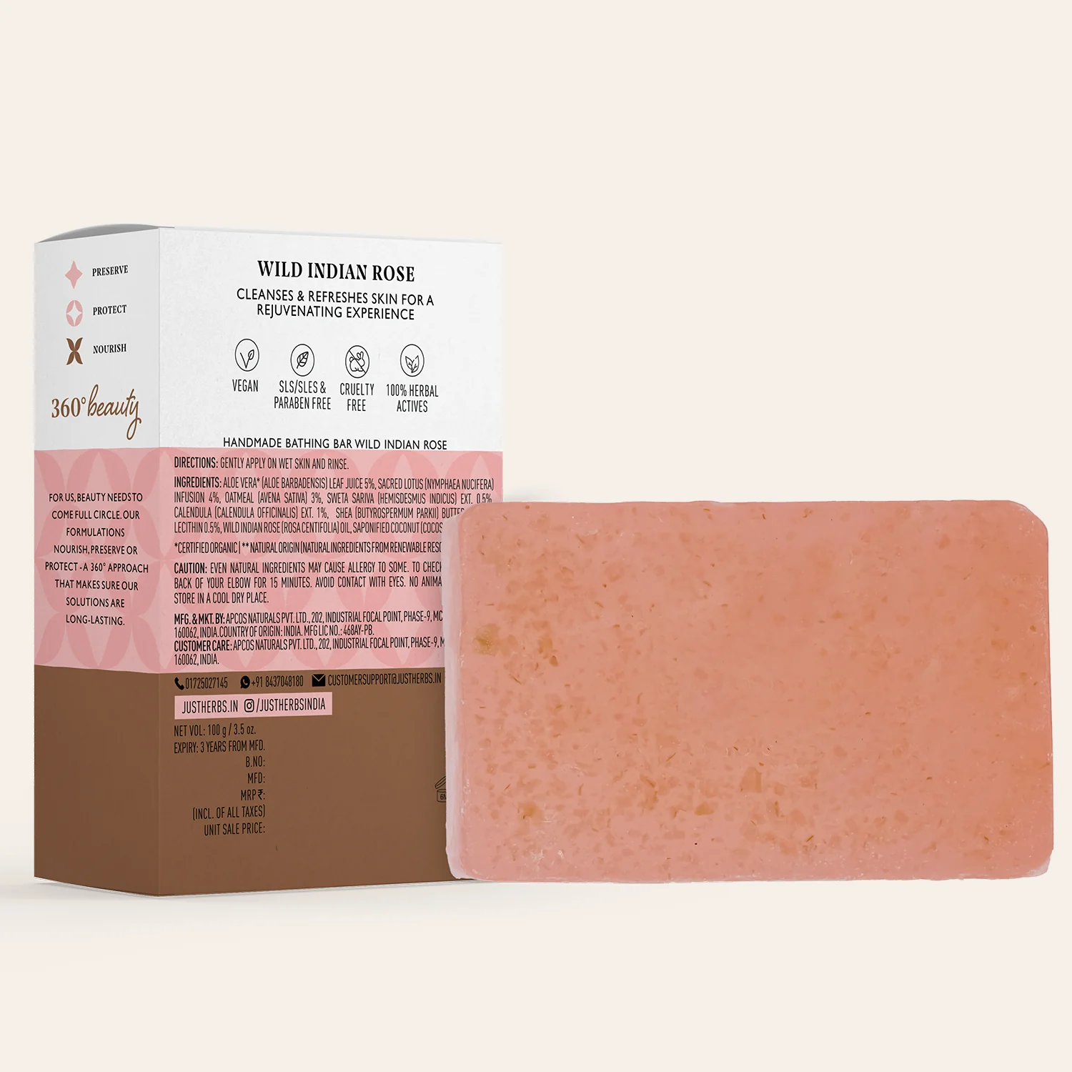 Wild Indian Rose Nourishing Handmade Bathing Bar - Image 12